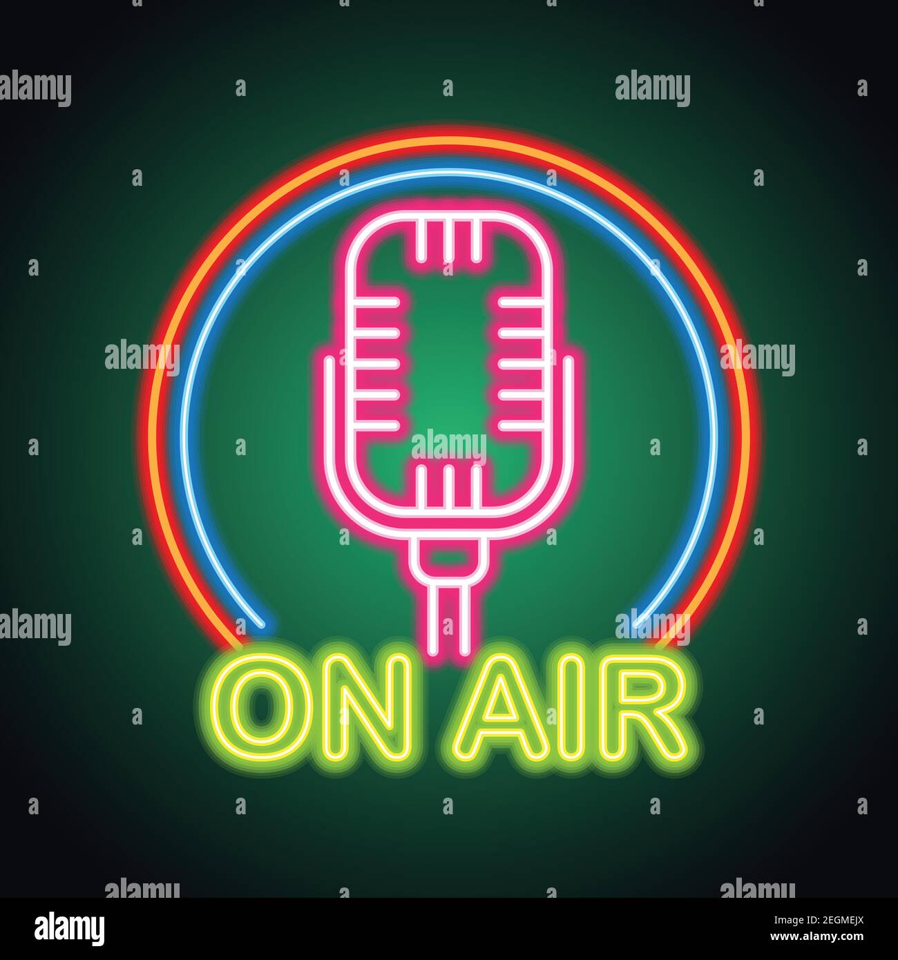 insegna al neon per studio musicale o per studio di registrazione. illustrazione vettoriale Illustrazione Vettoriale