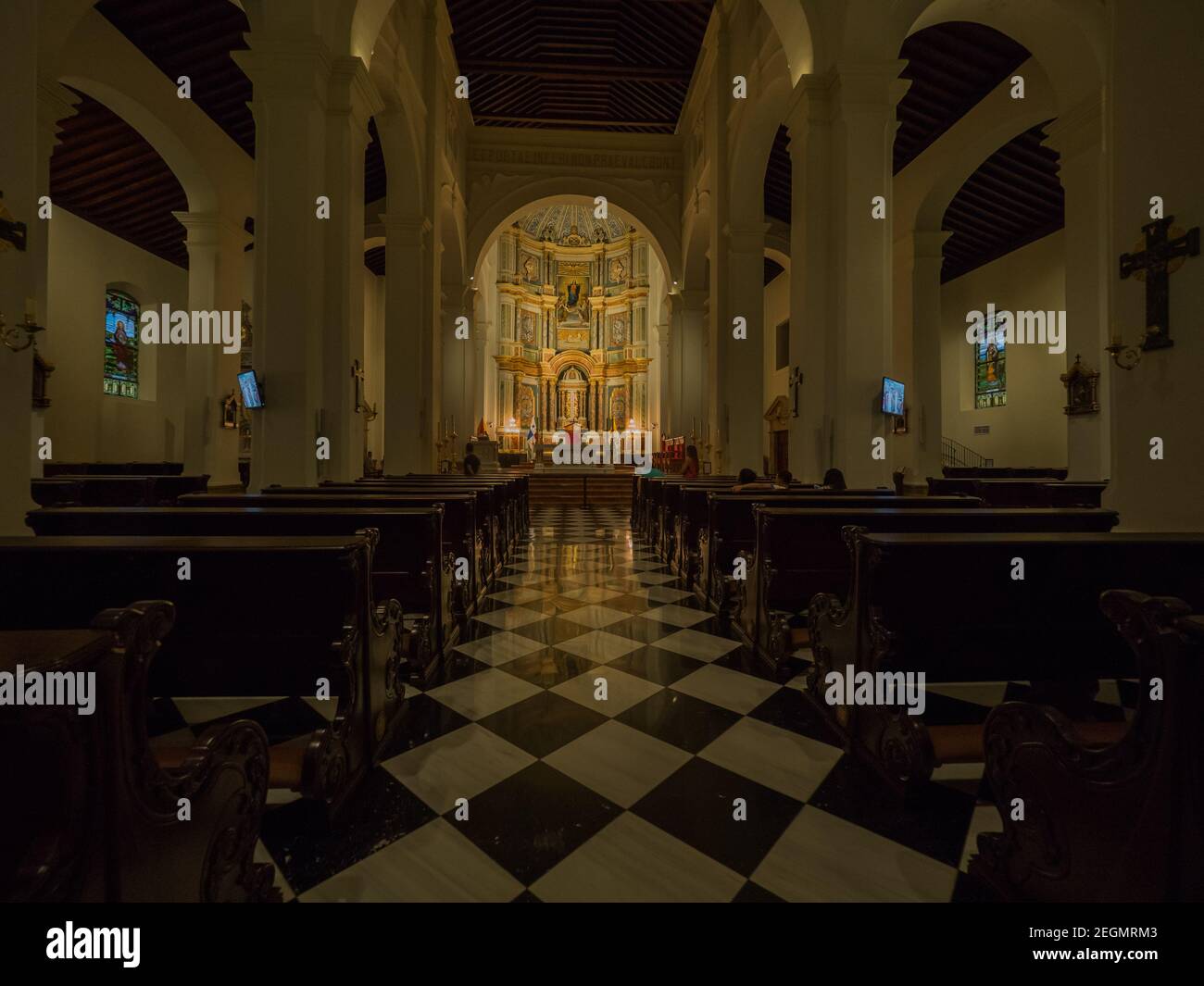 PANAMA CITY, PANAMA - CIRCA GIUGNO 2019 - Cattedrale di Panama City interno, casco viejo Città di Panama Foto Stock