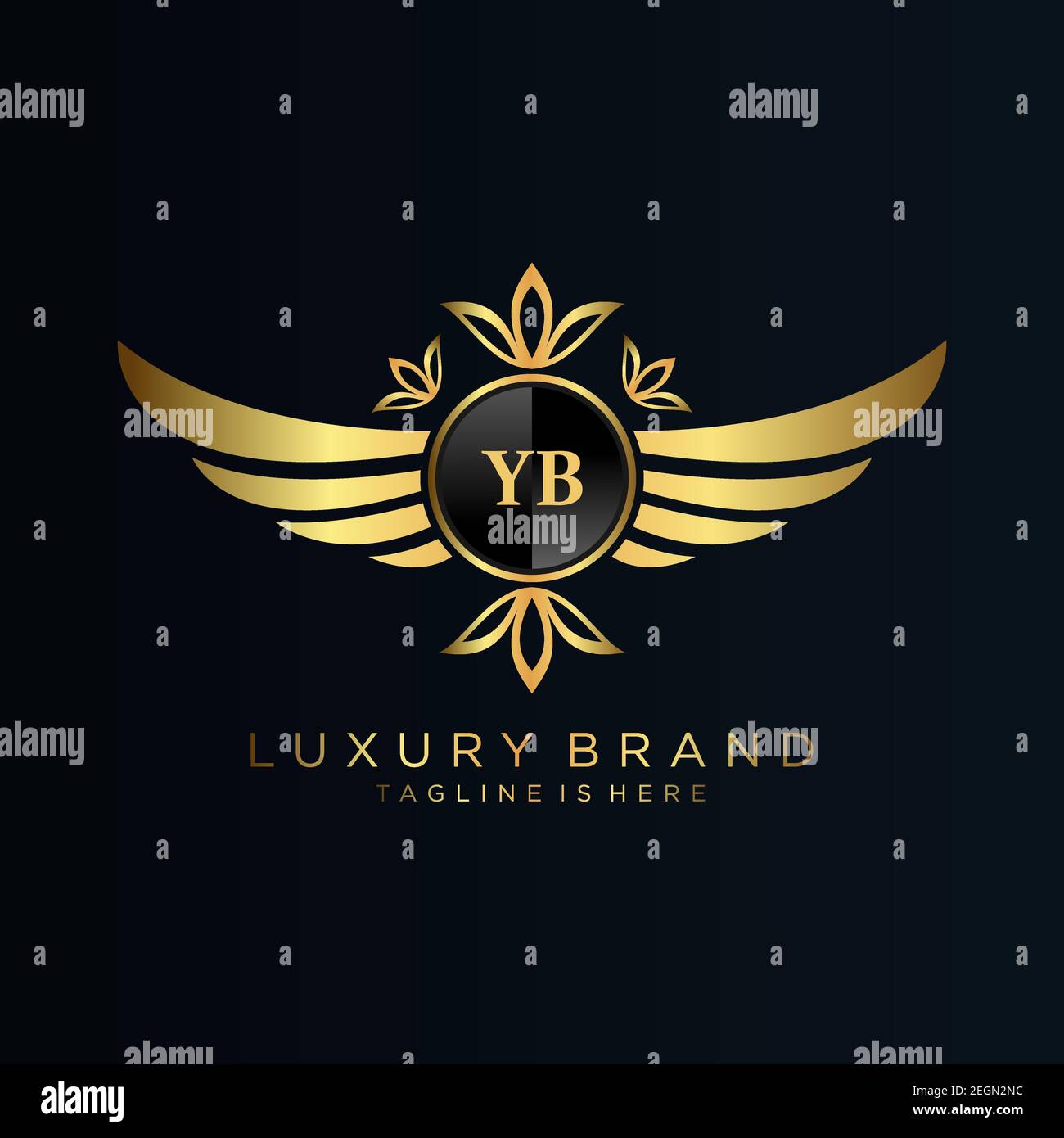 YB Letter Initial with Royal Template.Elegant with Crown logo vector, Creative lettering Logo Vector Illustration Art Illustrazione Vettoriale
