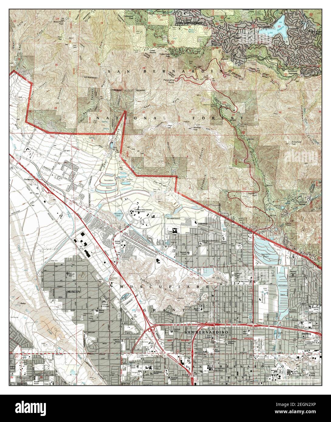 San Bernardino North, California, map 1996, 1:24000, United States of America by Timeless Maps, data U.S. Geological Survey Foto Stock