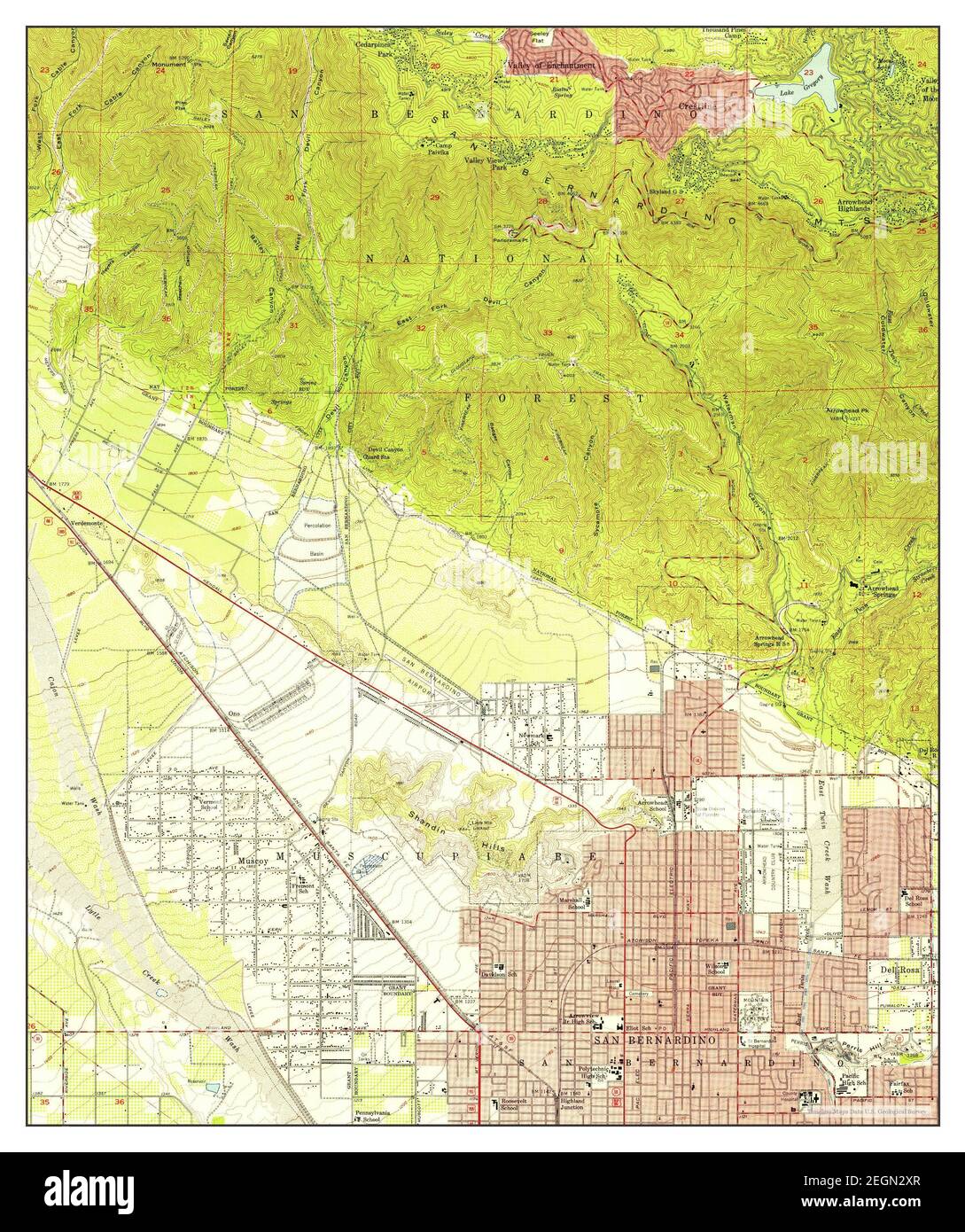 San Bernardino North, California, map 1954, 1:24000, United States of America by Timeless Maps, data U.S. Geological Survey Foto Stock