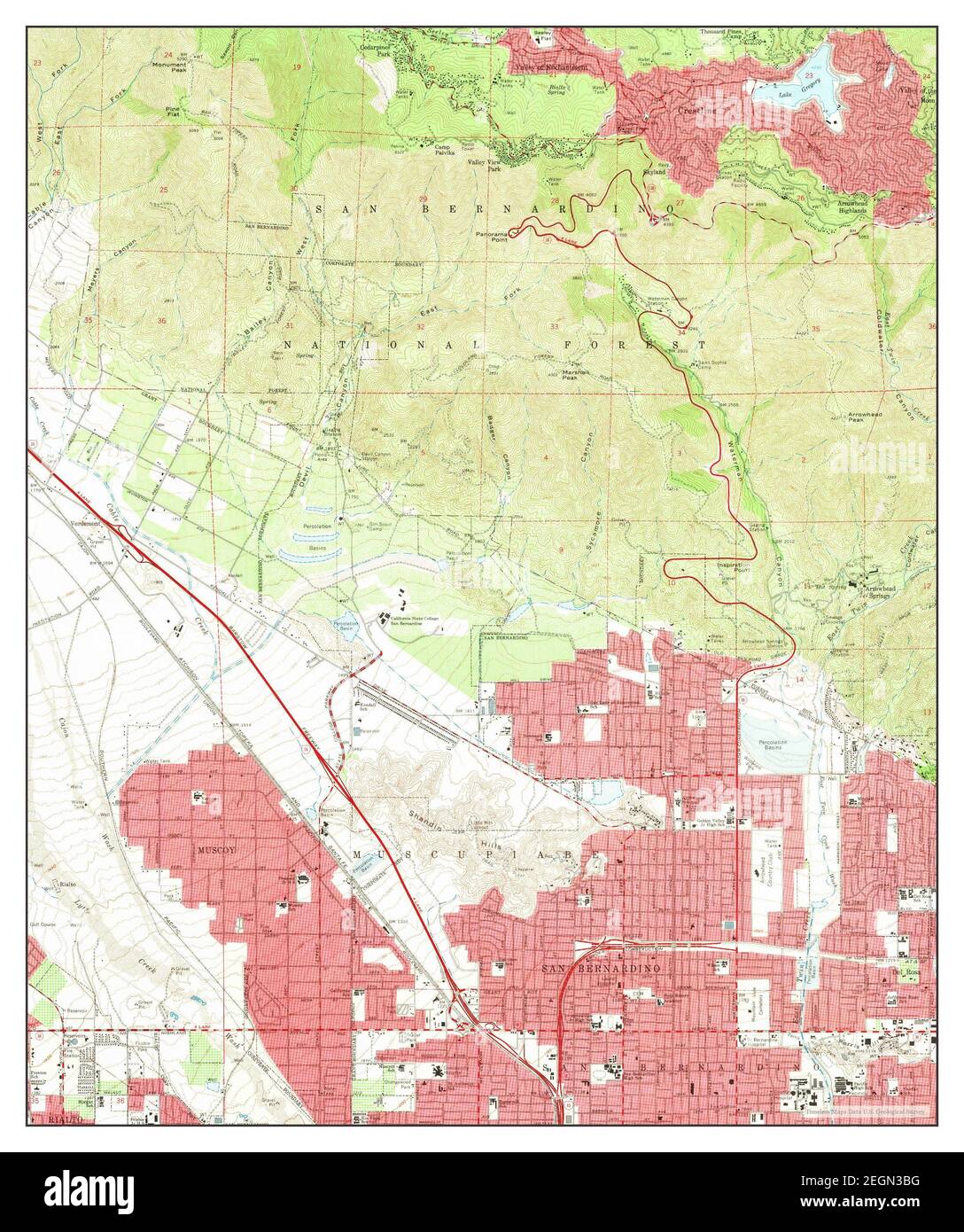 San Bernardino North, California, map 1967, 1:24000, United States of America by Timeless Maps, data U.S. Geological Survey Foto Stock