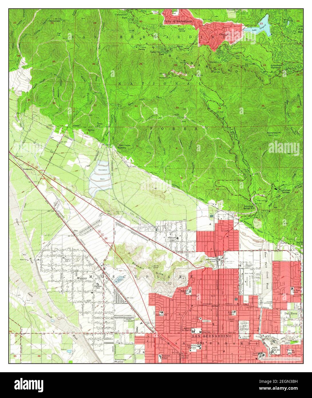 San Bernardino North, California, map 1954, 1:24000, United States of America by Timeless Maps, data U.S. Geological Survey Foto Stock