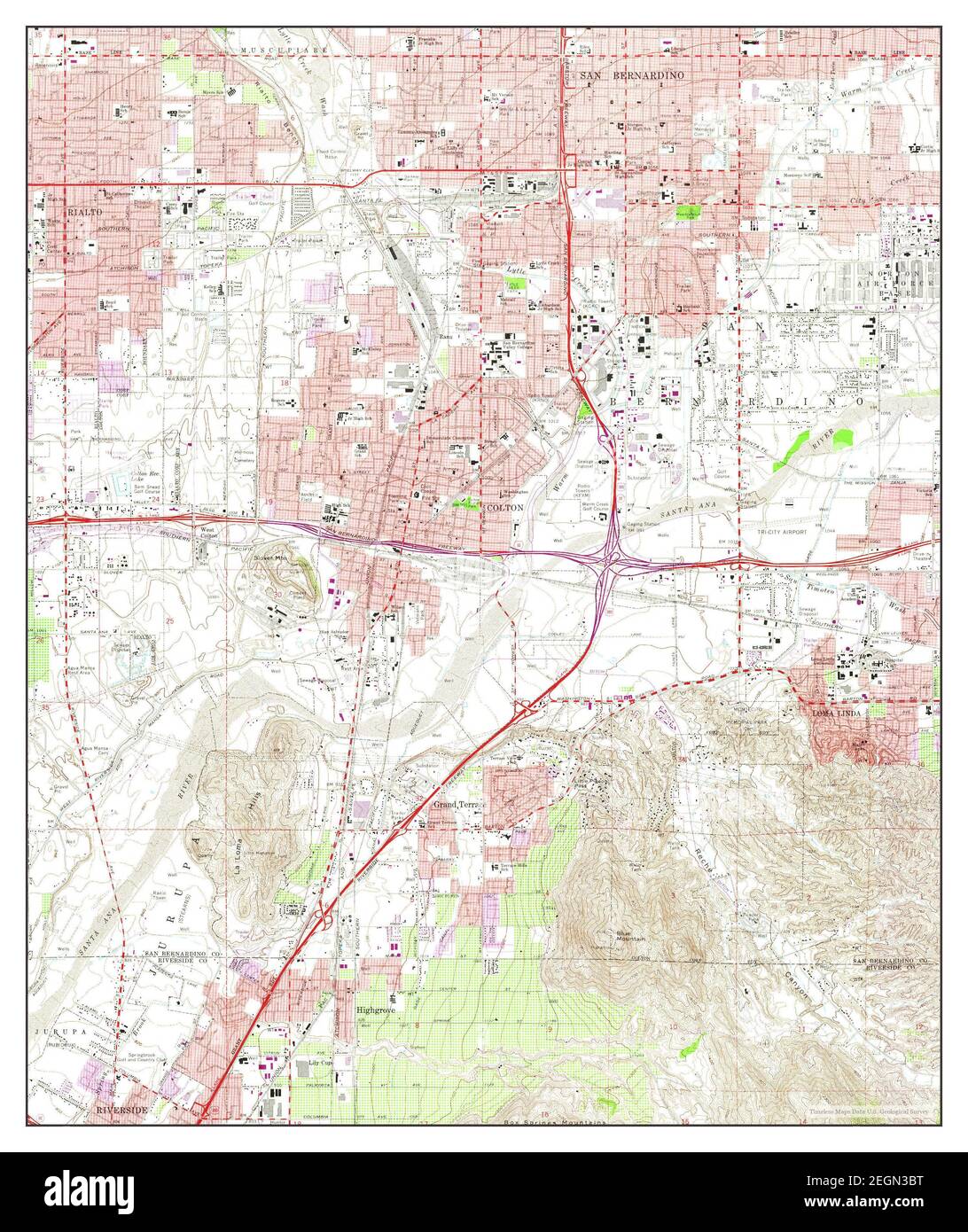 San Bernardino South, California, map 1967, 1:24000, United States of America by Timeless Maps, data U.S. Geological Survey Foto Stock