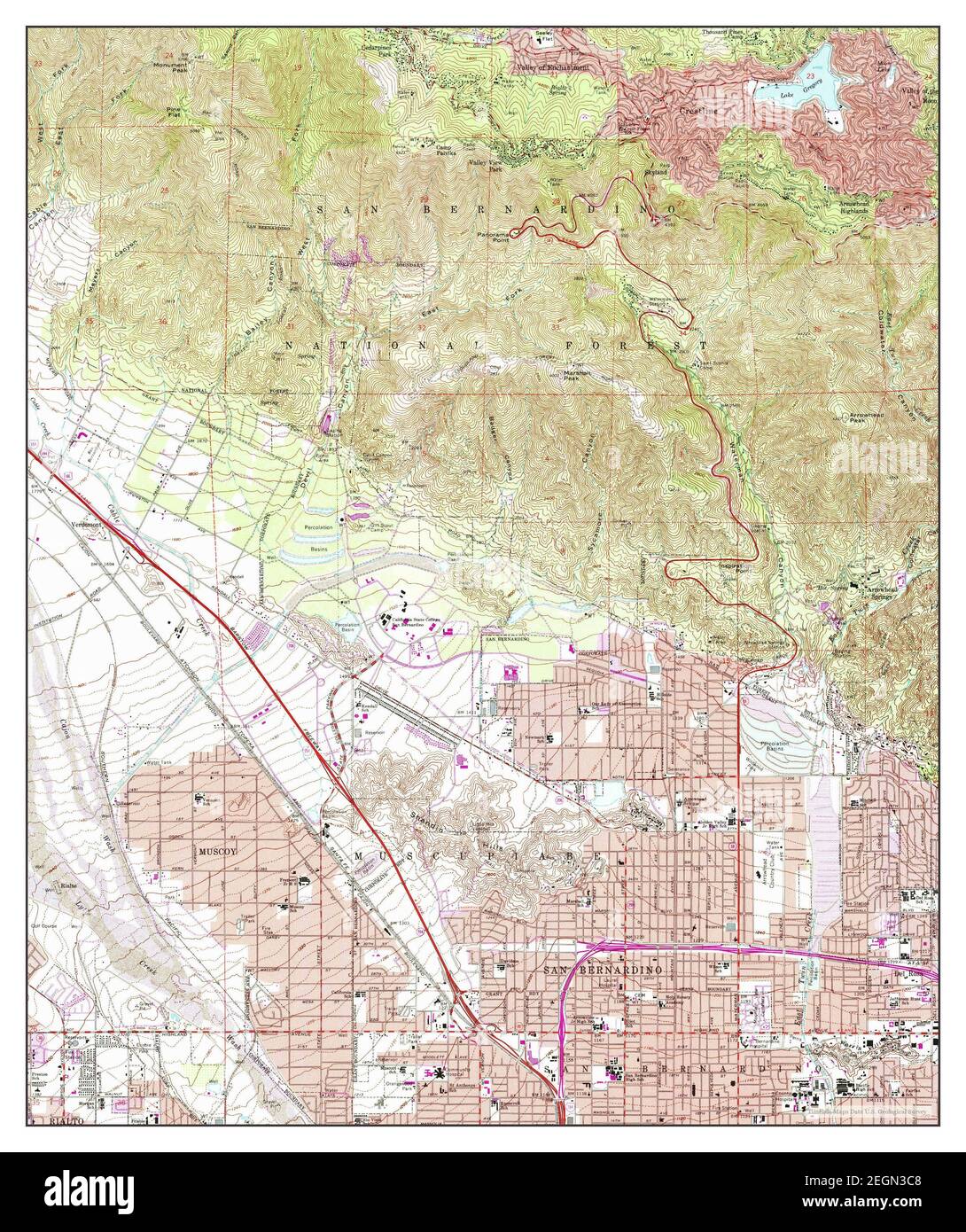 San Bernardino North, California, map 1967, 1:24000, United States of America by Timeless Maps, data U.S. Geological Survey Foto Stock