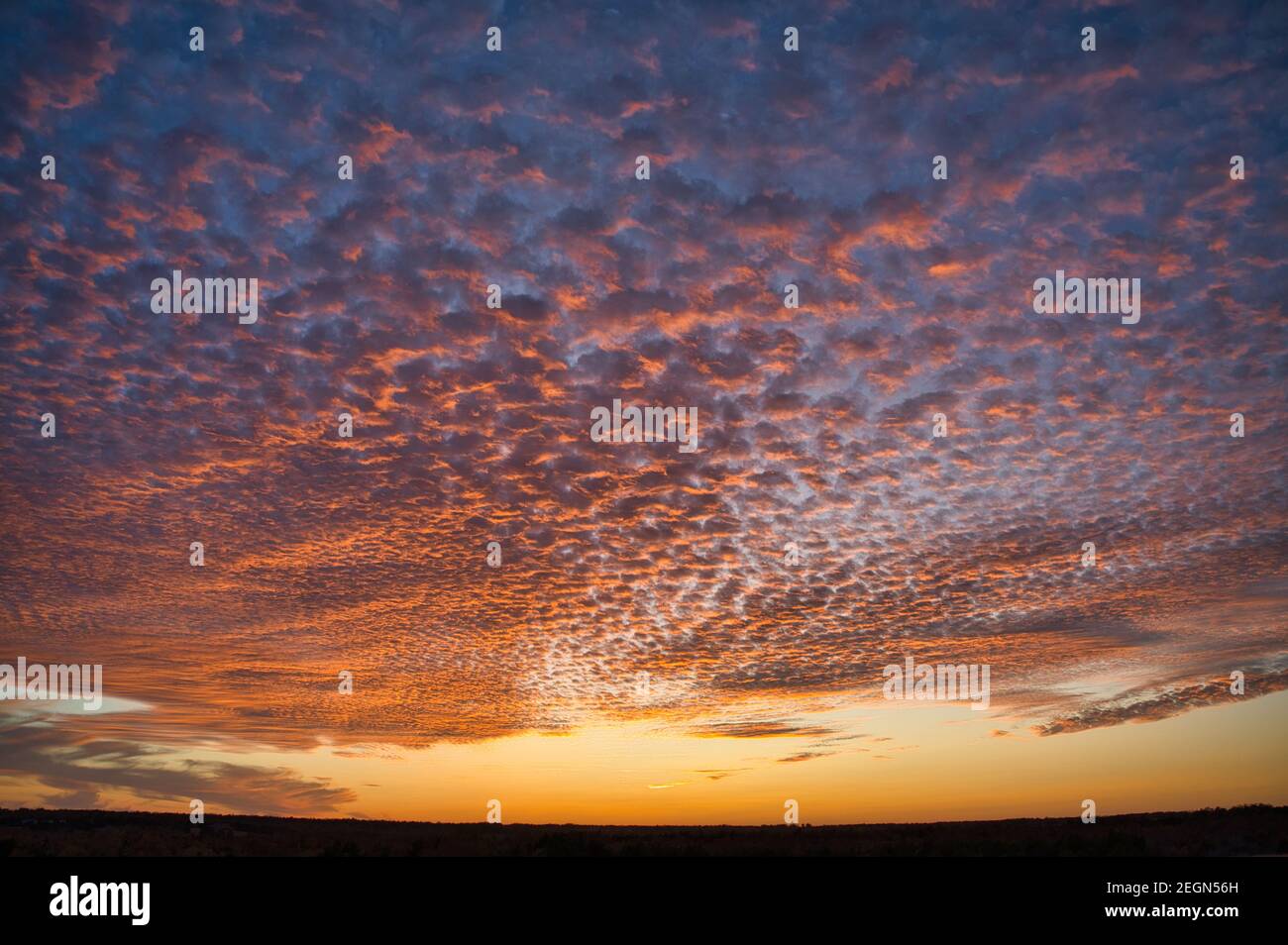 Tramonto autunnale in Oklahoma Foto Stock