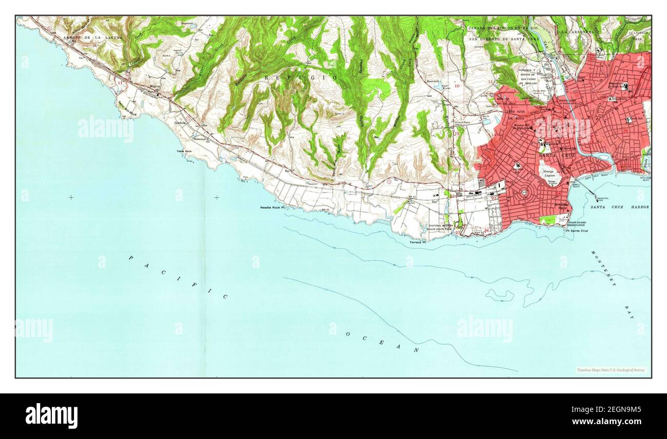 Santa Cruz, California, mappa 1954, 1:24000, Stati Uniti d'America da Timeless Maps, dati U.S. Geological Survey Foto Stock