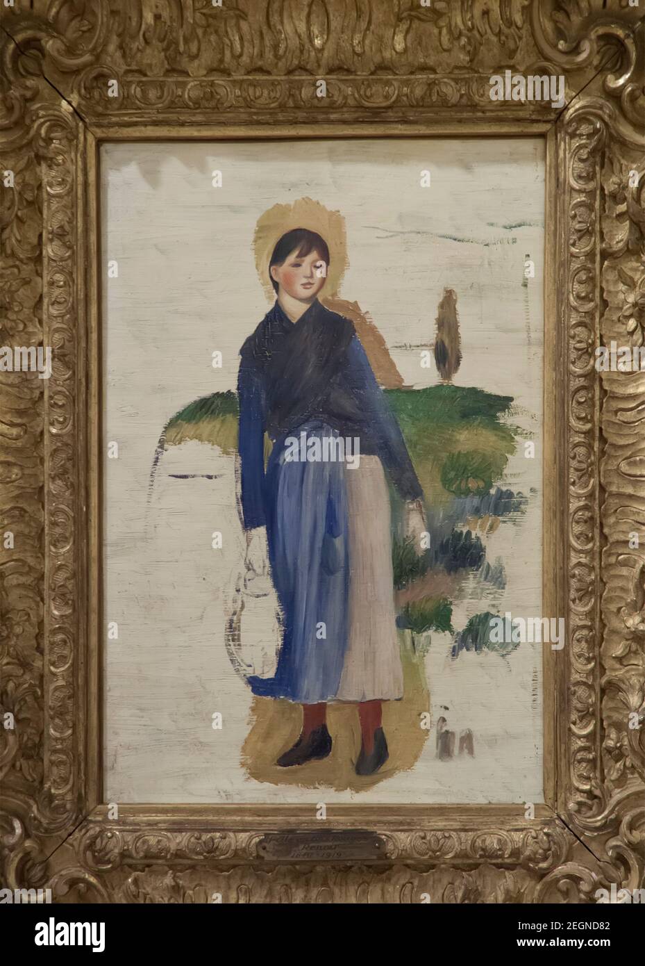 Ragazza con calze rosse di Pierre-Auguste Renoir 1886 collezione privata Foto Stock