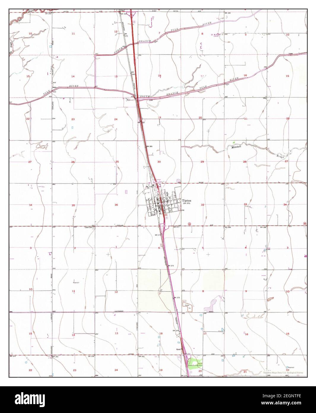 Tipton, California, mappa 1950, 1:24000, Stati Uniti d'America da Timeless Maps, dati U.S. Geological Survey Foto Stock