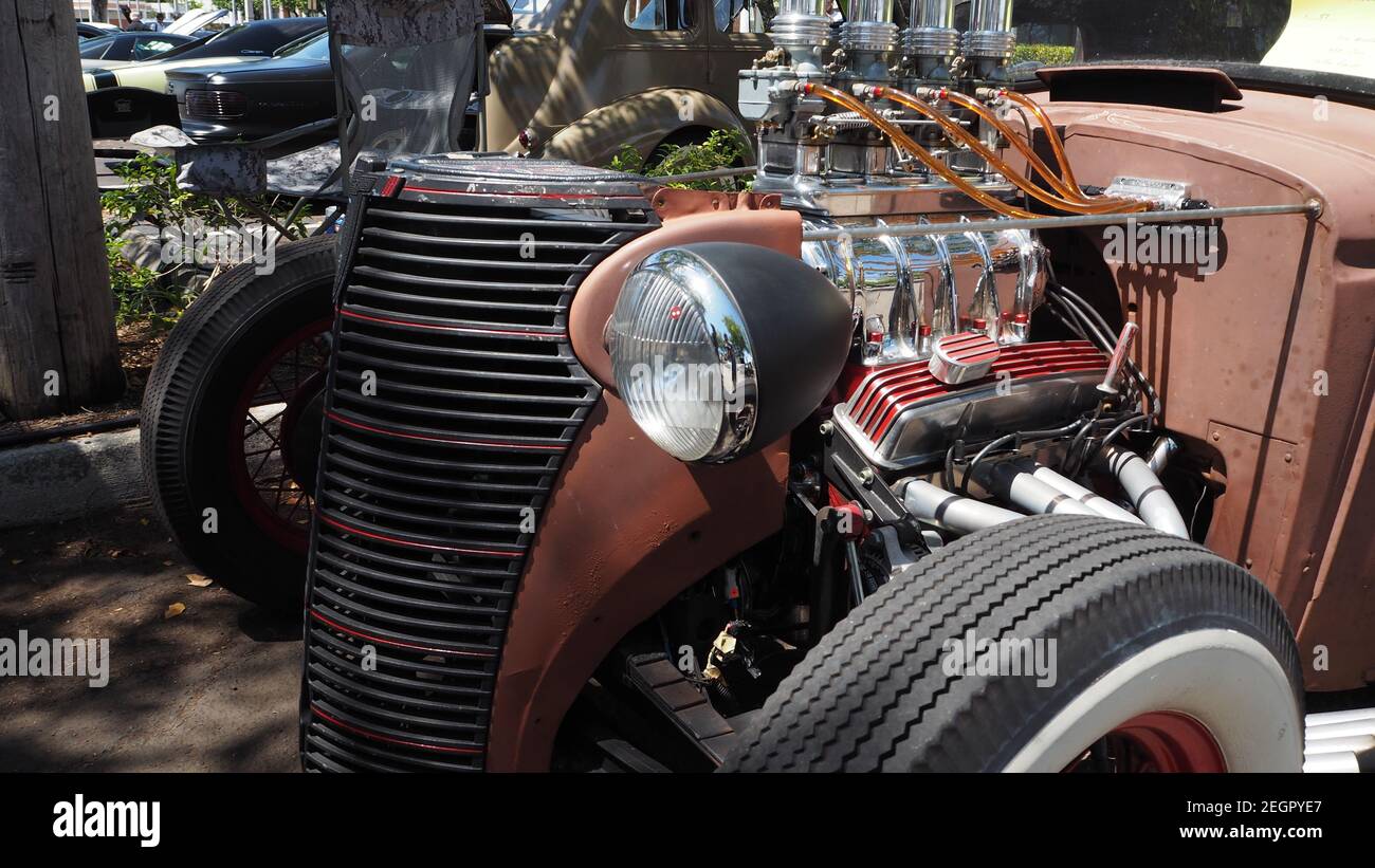 USA, Fort Lauderdale - 21 maggio 2017 - Chioseup di Rat Rod basato sul modello Ford UN motore Foto Stock