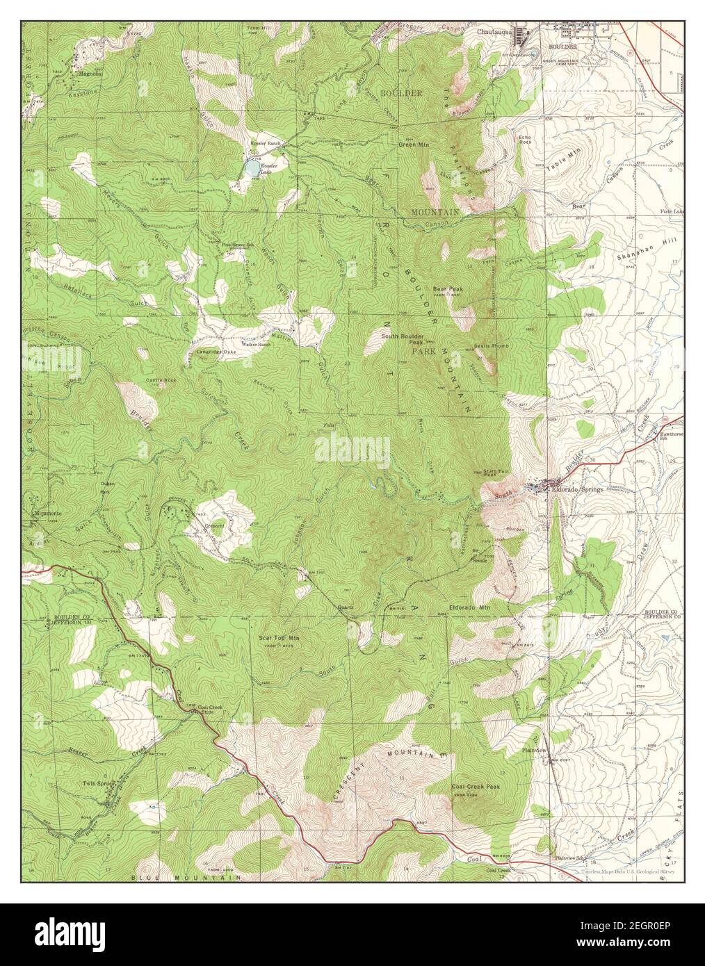 Eldorado Springs, Colorado, map 1942, 1:24000, United States of America by Timeless Maps, data U.S. Geological Survey Foto Stock