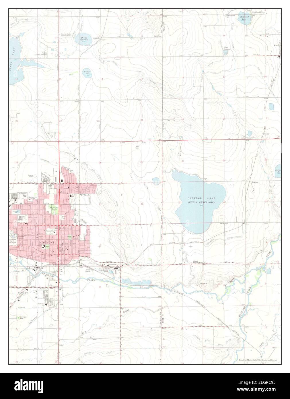 Longmont, Colorado, mappa 1968, 1:24000, Stati Uniti d'America da Timeless Maps, dati U.S. Geological Survey Foto Stock