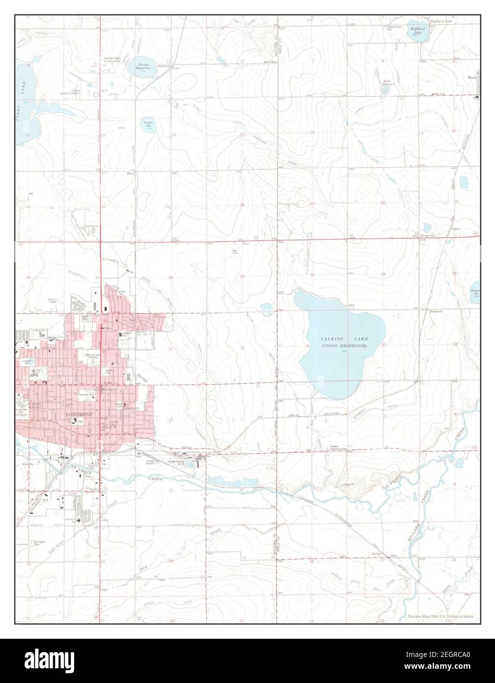 Longmont, Colorado, mappa 1968, 1:24000, Stati Uniti d'America da Timeless Maps, dati U.S. Geological Survey Foto Stock