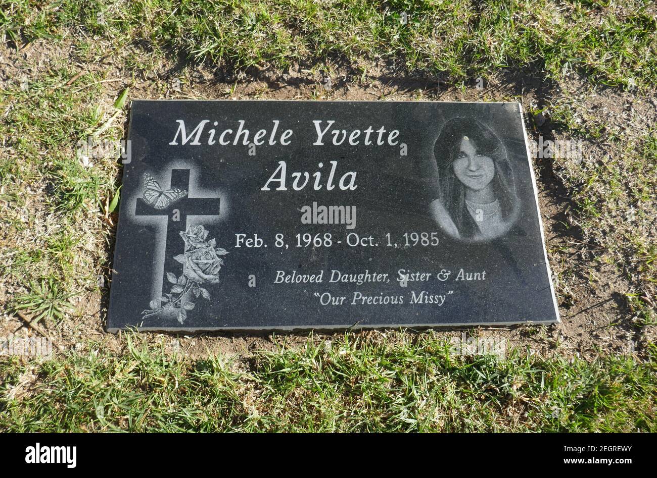 Mission Hills, California, USA 18 febbraio 2021 una visione generale dell'atmosfera dell'attore Frank Faylen's grave al San Fernando Mission Catholic Cemetery il 18 febbraio 2021 a Mission Hills, California, USA. Foto di Barry King/Alamy Stock foto Foto Stock