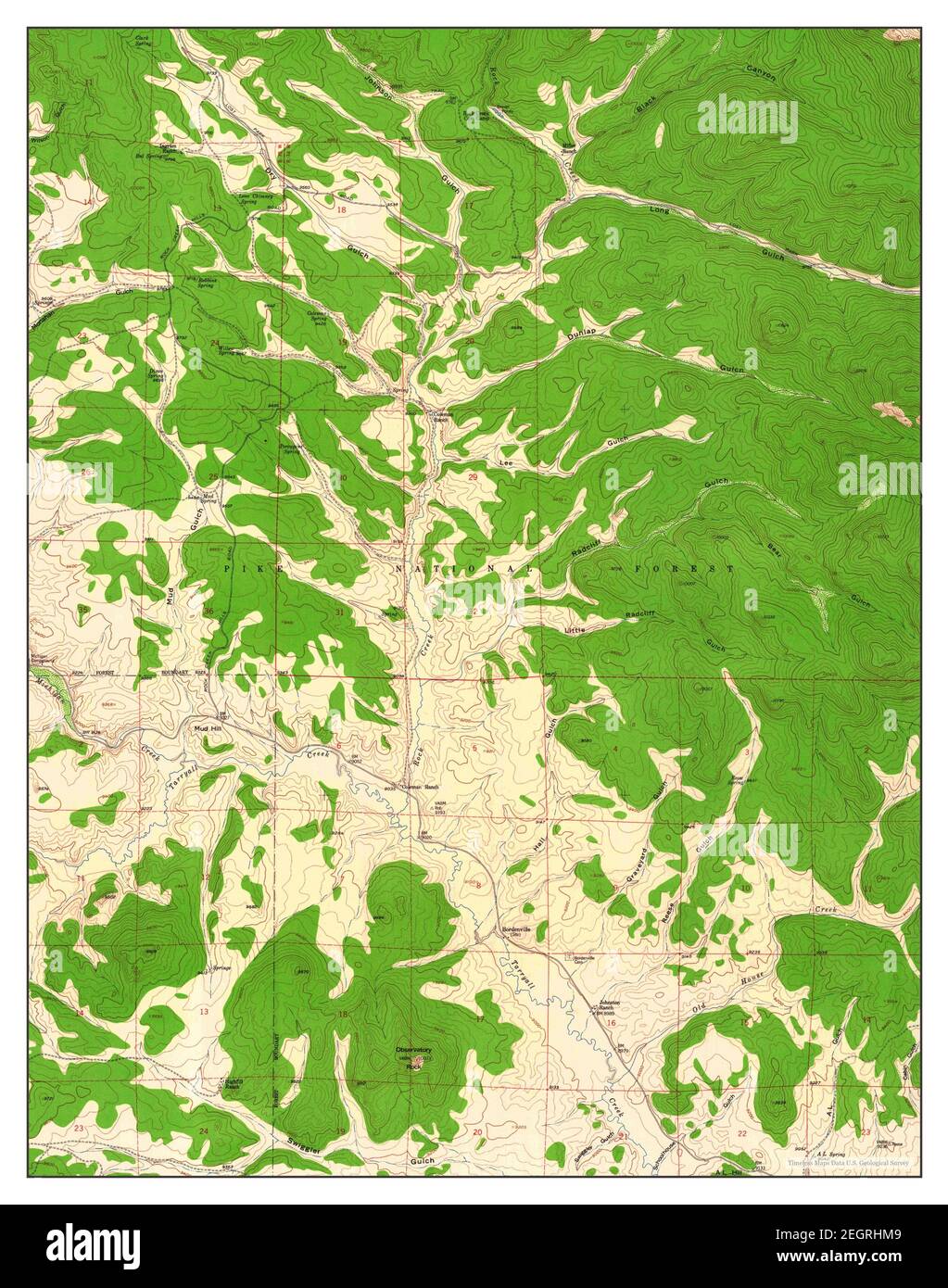 Observatory Rock, Colorado, map 1958, 1:24000, United States of America by Timeless Maps, data U.S. Geological Survey Foto Stock