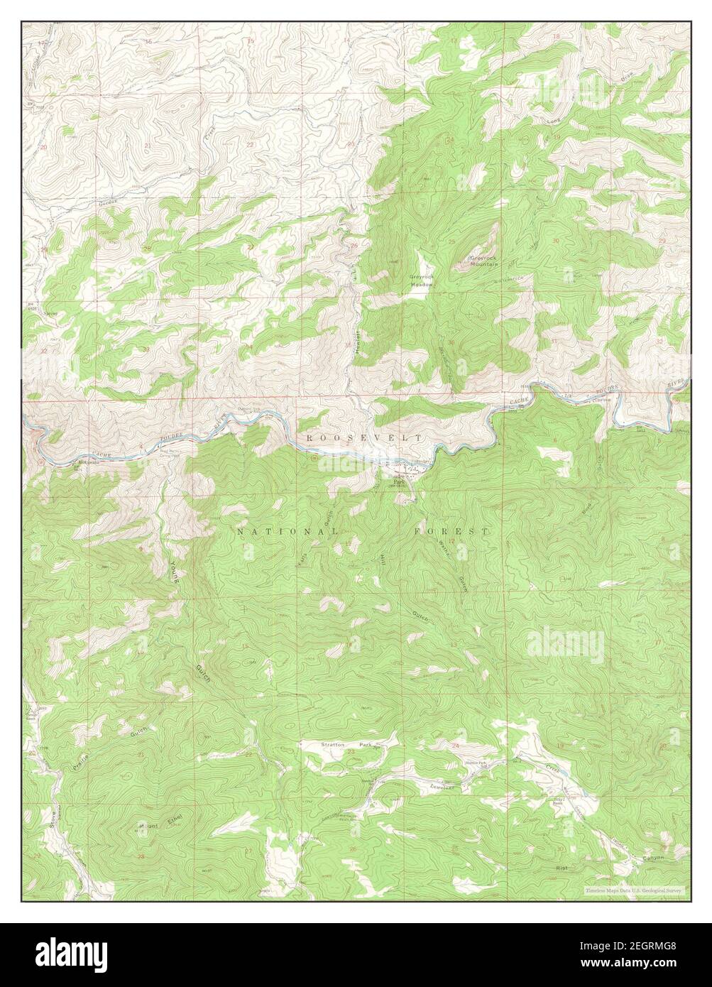 Poudre Park, Colorado, map 1962, 1:24000, United States of America by Timeless Maps, data U.S. Geological Survey Foto Stock