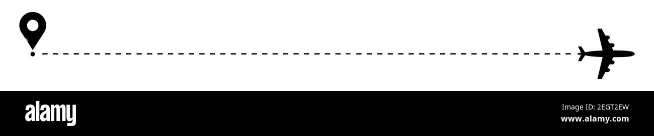Percorso aereo cuore. Icona piano e traccia su sfondo bianco. Illustrazione vettoriale. Illustrazione Vettoriale