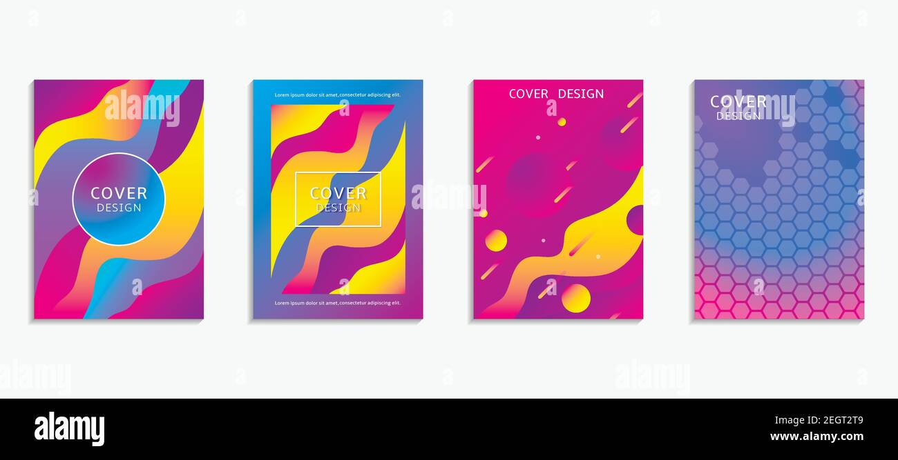 Disegno astratto colorato della collezione di copertine Illustrazione Vettoriale