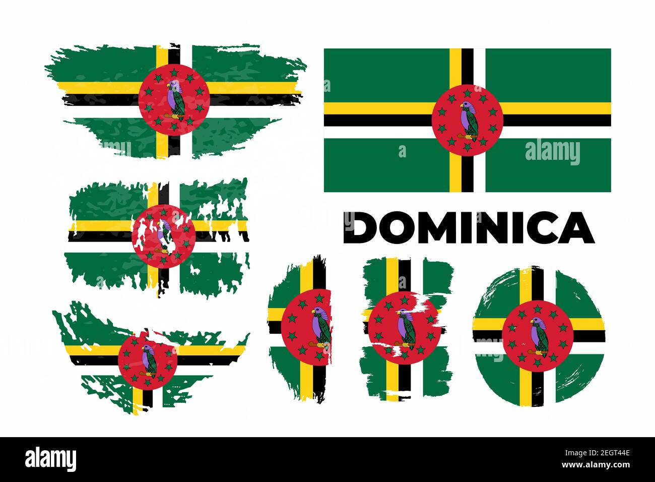 Bandiera dominicana grunge sfondo pennello. Illustrazione vettoriale. Illustrazione Vettoriale