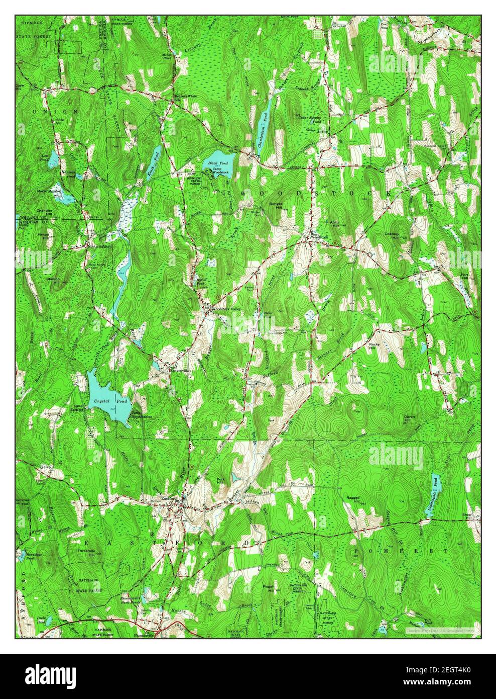 Eastford, Connecticut, map 1953, 1:24000, United States of America by Timeless Maps, data U.S. Geological Survey Foto Stock