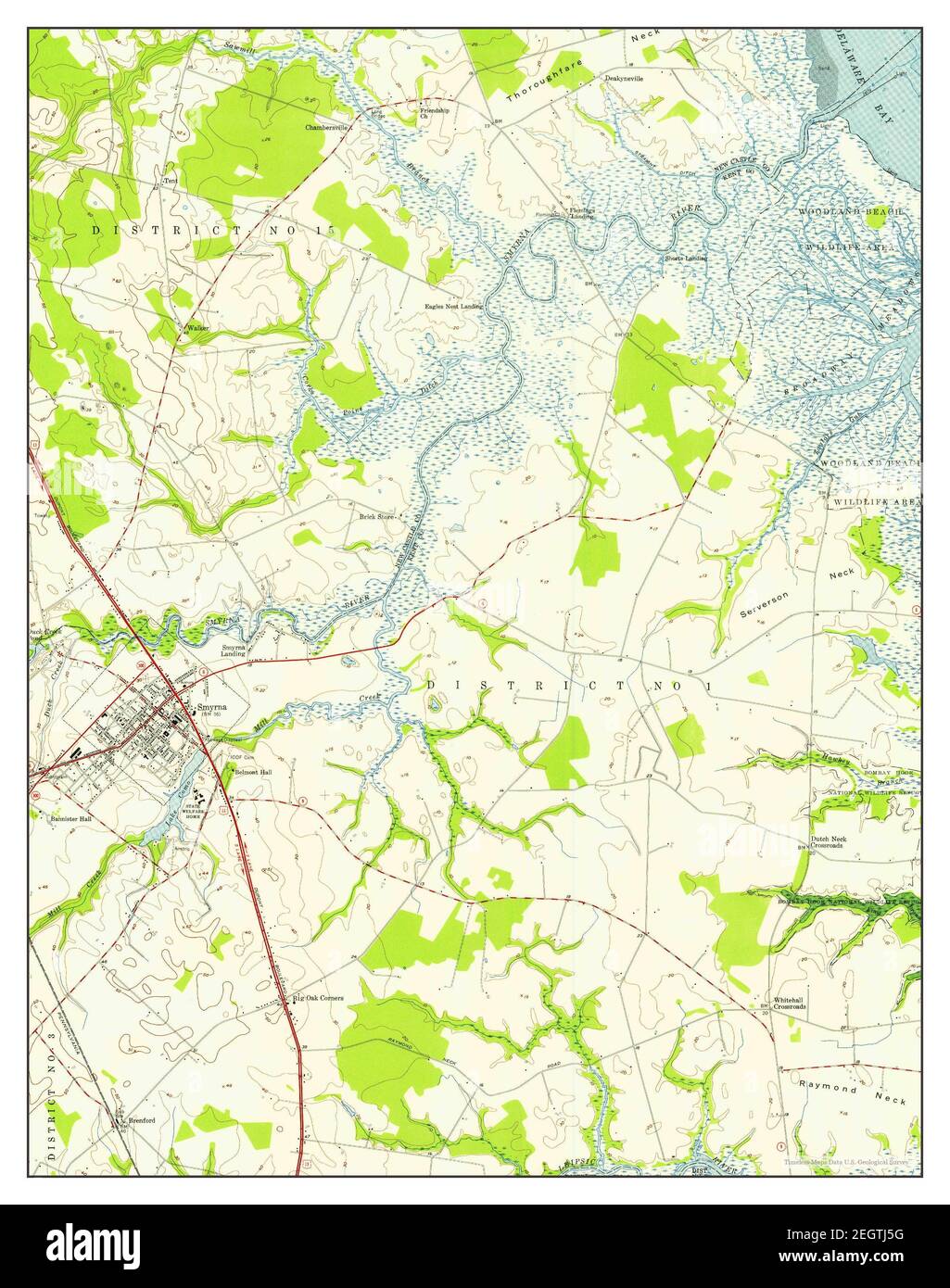 Smyrna, Delaware, map 1956, 1:24000, United States of America by Timeless Maps, data U.S. Geological Survey Foto Stock