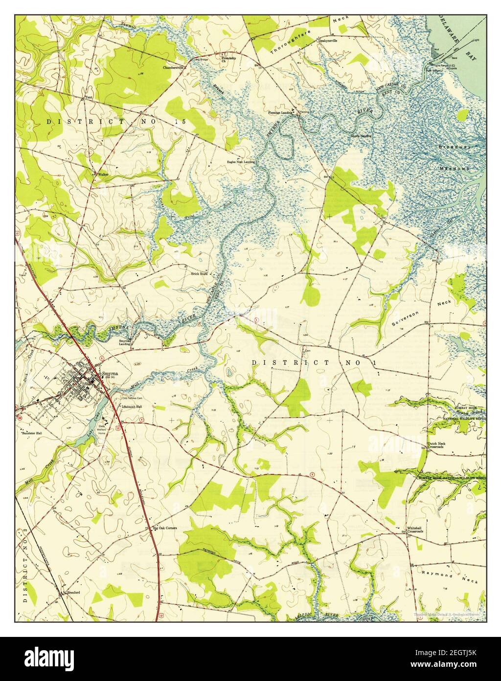 Smyrna, Delaware, map 1949, 1:24000, United States of America by Timeless Maps, data U.S. Geological Survey Foto Stock