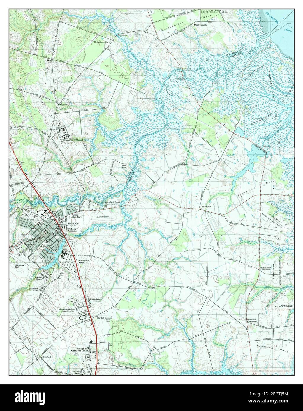 Smyrna, Delaware, map 1993, 1:24000, United States of America by Timeless Maps, data U.S. Geological Survey Foto Stock