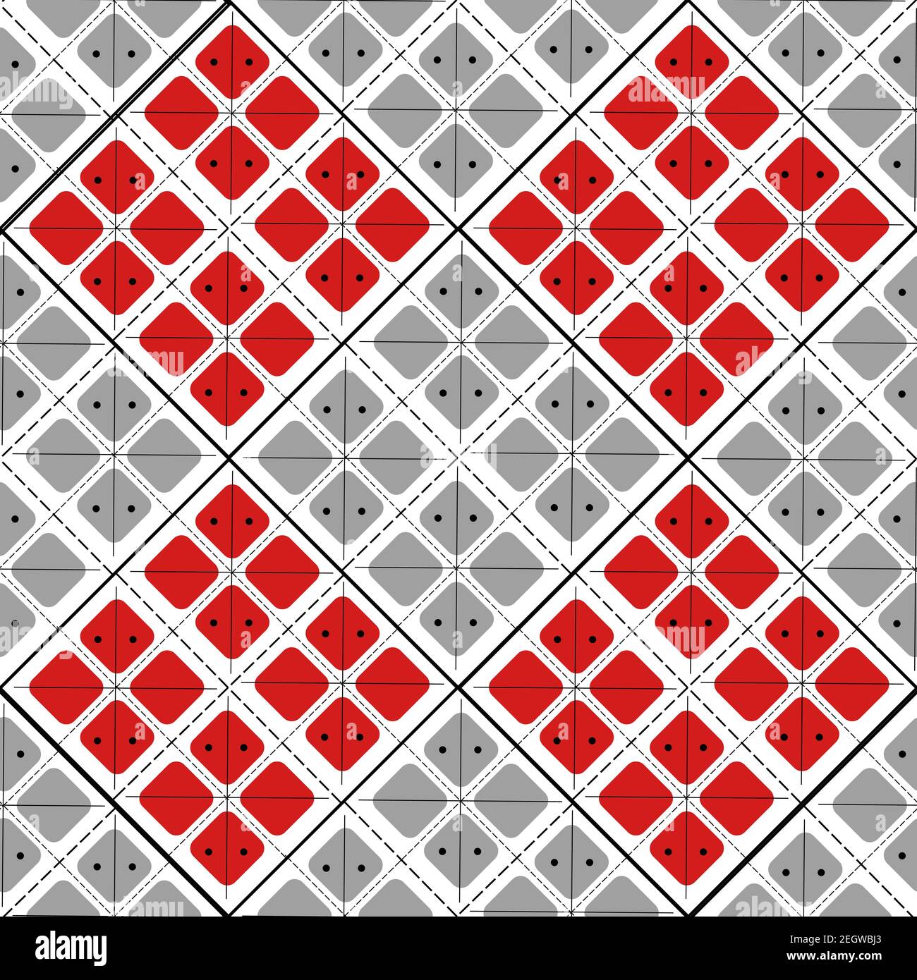 Romeno e moldavo motivo senza giunture con tradizionali quadrati e linee rosse. Ripetitivo sfondo dell'Europa orientale per i vestiti. Illustrazione Vettoriale