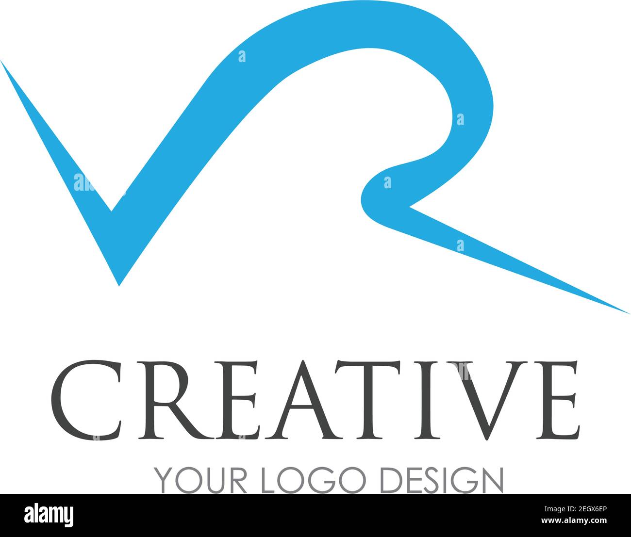 VR Letter Logo Design con Creative Modern Trendy Illustrazione Vettoriale