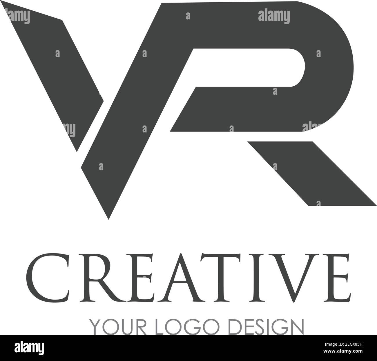 VR Letter Logo Design con Creative Modern Trendy Illustrazione Vettoriale