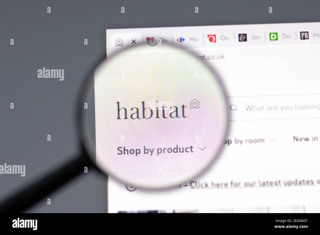 New York, USA - 15 Febbraio 2021: Sito web habitat in browser con logo aziendale, editoriale illustrativo Foto Stock