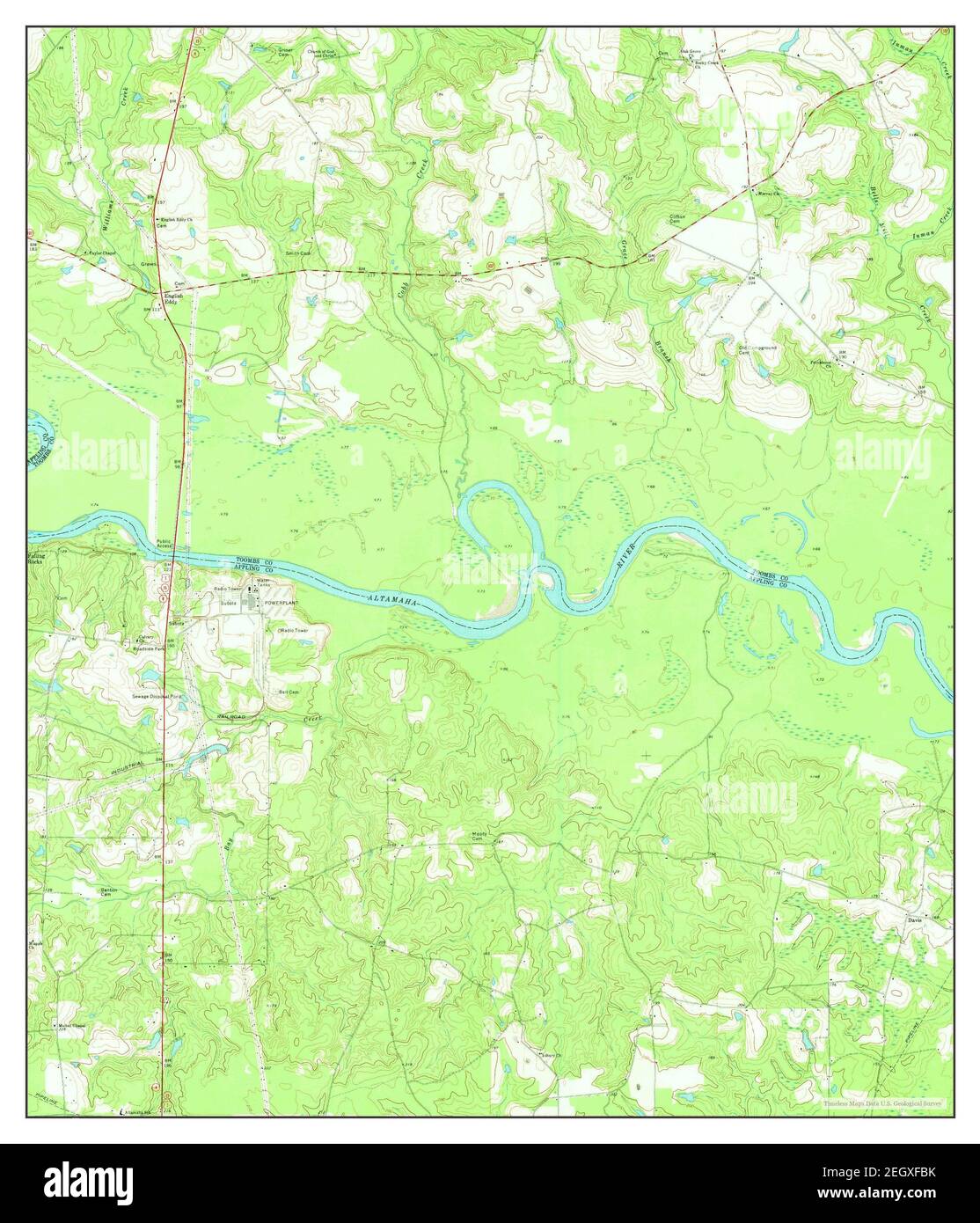 Baxley NE, Georgia, map 1970, 1:24000, United States of America by Timeless Maps, data U.S. Geological Survey Foto Stock