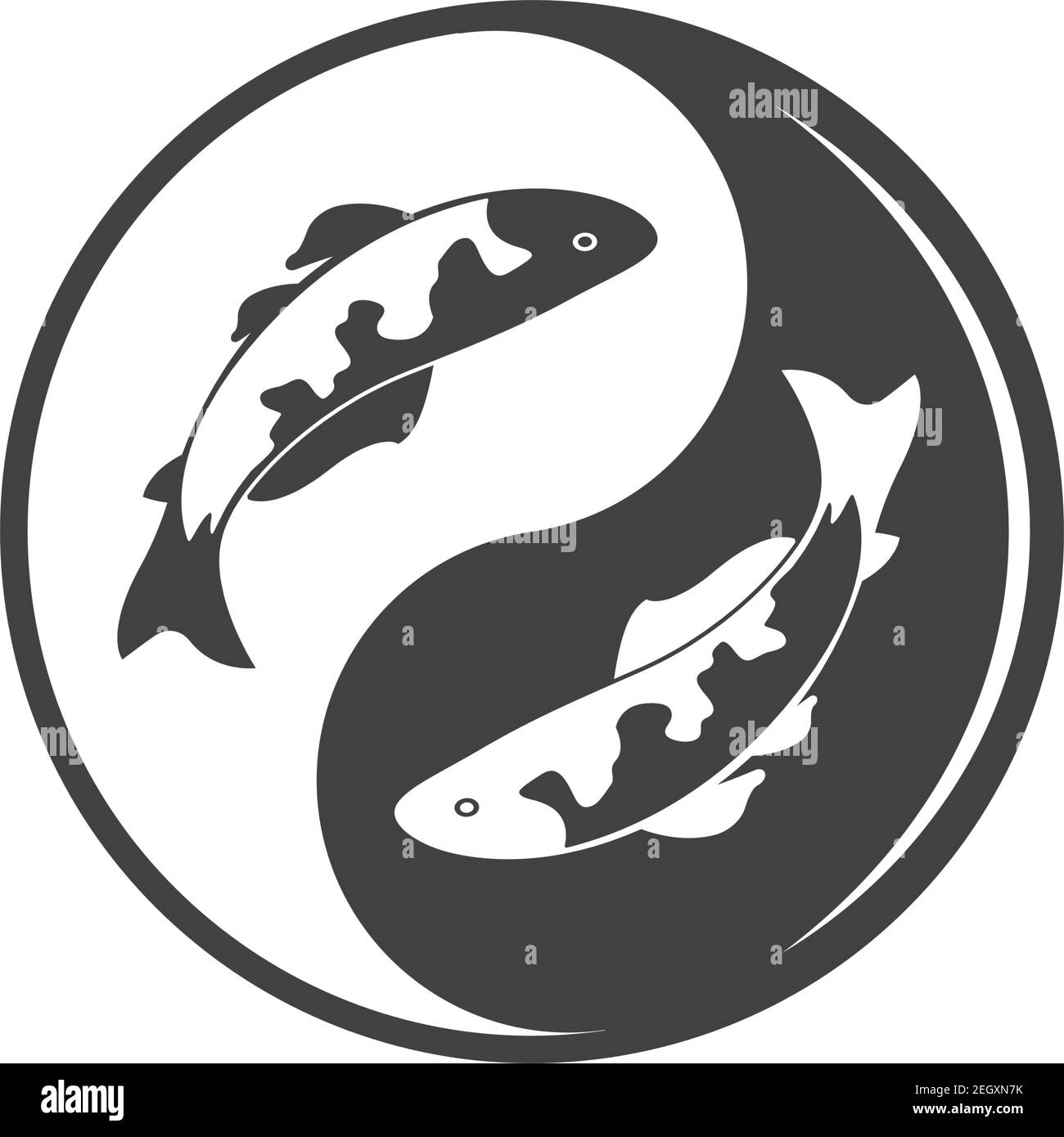 yin yang koi pesce vettore icona illustrazione modello di disegno Illustrazione Vettoriale