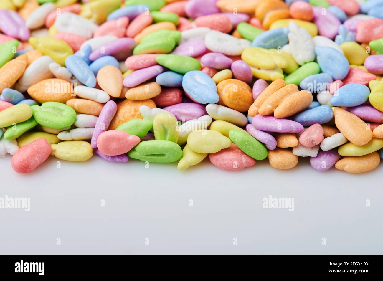 Pila di semi di girasole con copia spazio macro primo piano visualizza Foto Stock