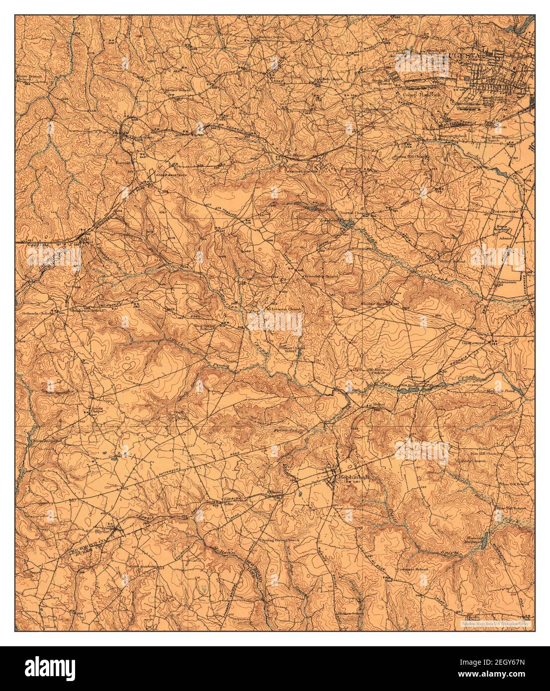 Hephzibah, Georgia, mappa 1922, 1:62500, Stati Uniti d'America da Timeless Maps, dati U.S. Geological Survey Foto Stock