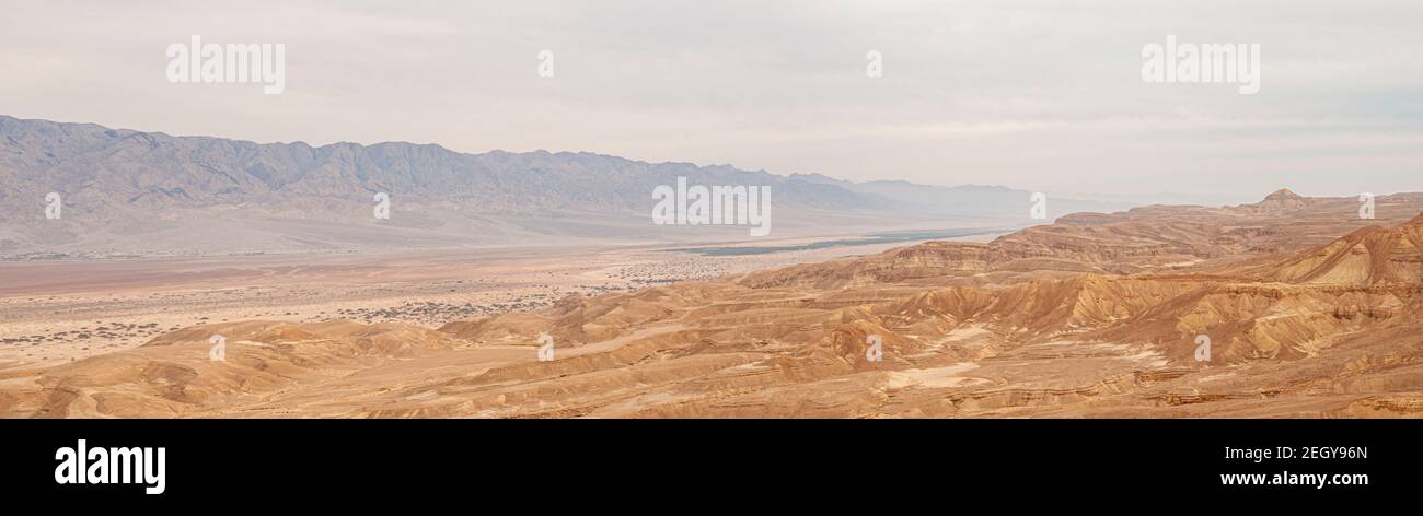 Paesaggio del deserto di Uvda. Uvda è il nome di una regione nel deserto del Negev meridionale, direttamente a nord di Eilat, Israele la Valle di Uvda è conosciuta per il 700 Foto Stock