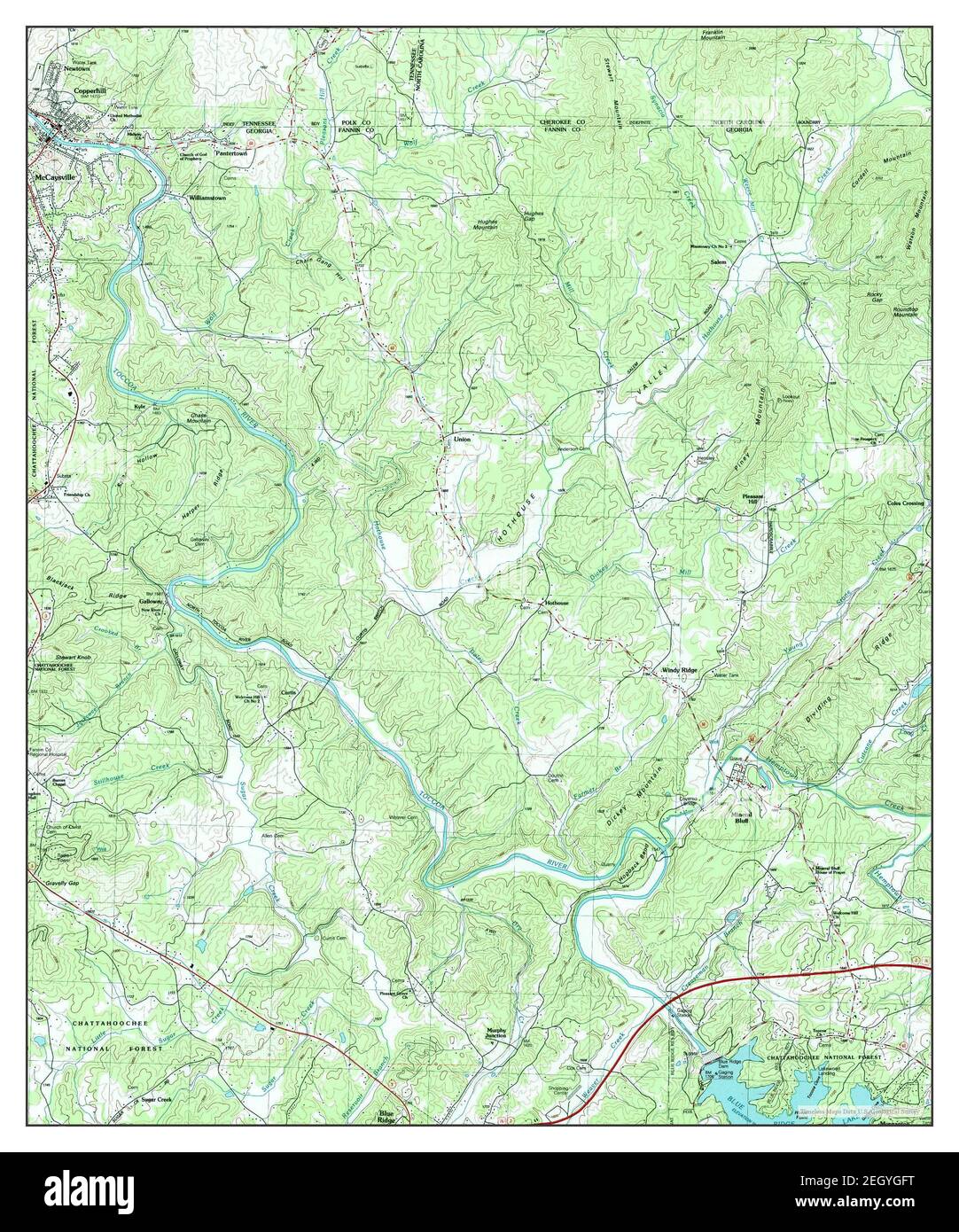 Mineral Bluff, Georgia, map 1999, 1:24000, United States of America by Timeless Maps, data U.S. Geological Survey Foto Stock