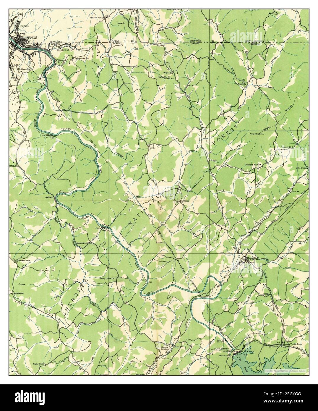 Mineral Bluff, Georgia, map 1935, 1:24000, United States of America by Timeless Maps, data U.S. Geological Survey Foto Stock