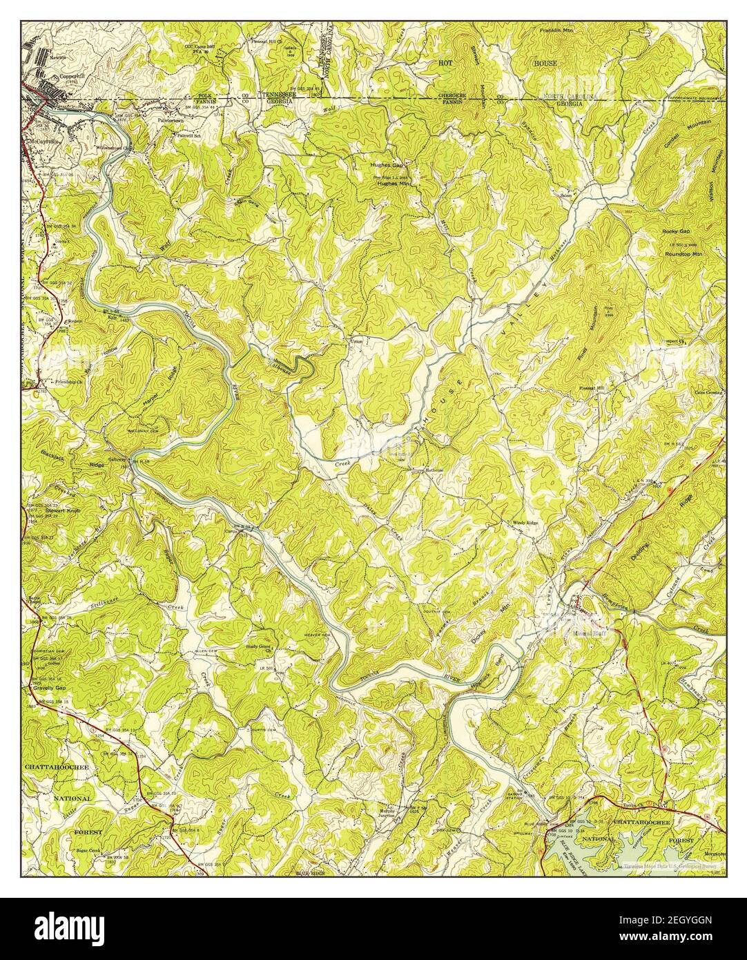 Mineral Bluff, Georgia, map 1941, 1:24000, United States of America by Timeless Maps, data U.S. Geological Survey Foto Stock