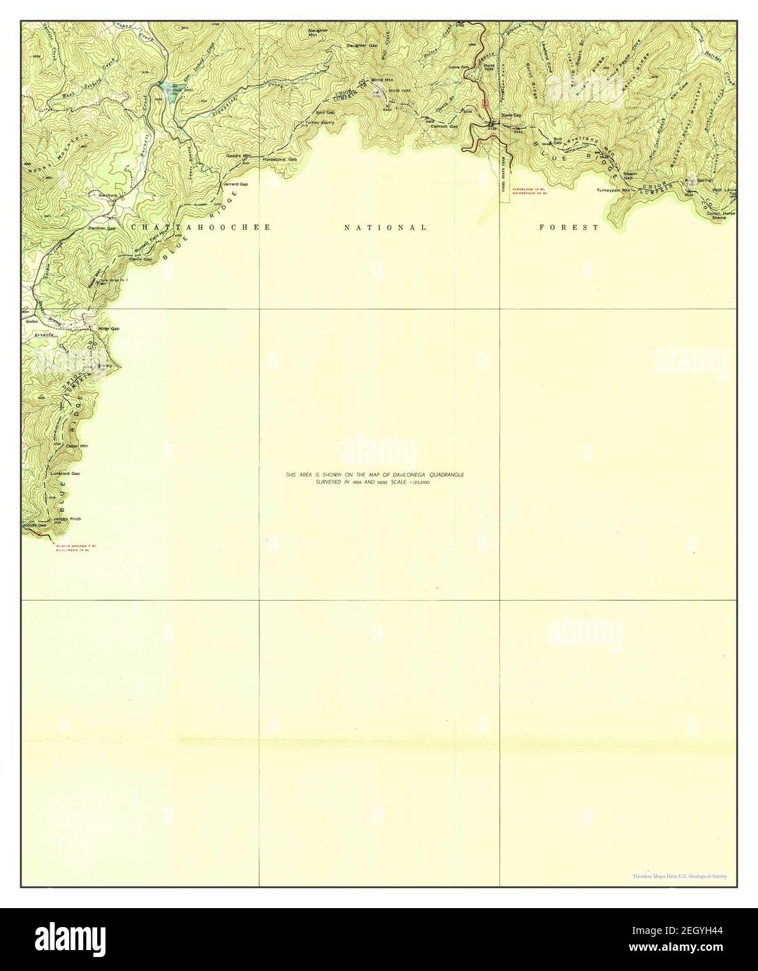 Neels Gap, Georgia, map 1938, 1:24000, United States of America by Timeless Maps, data U.S. Geological Survey Foto Stock