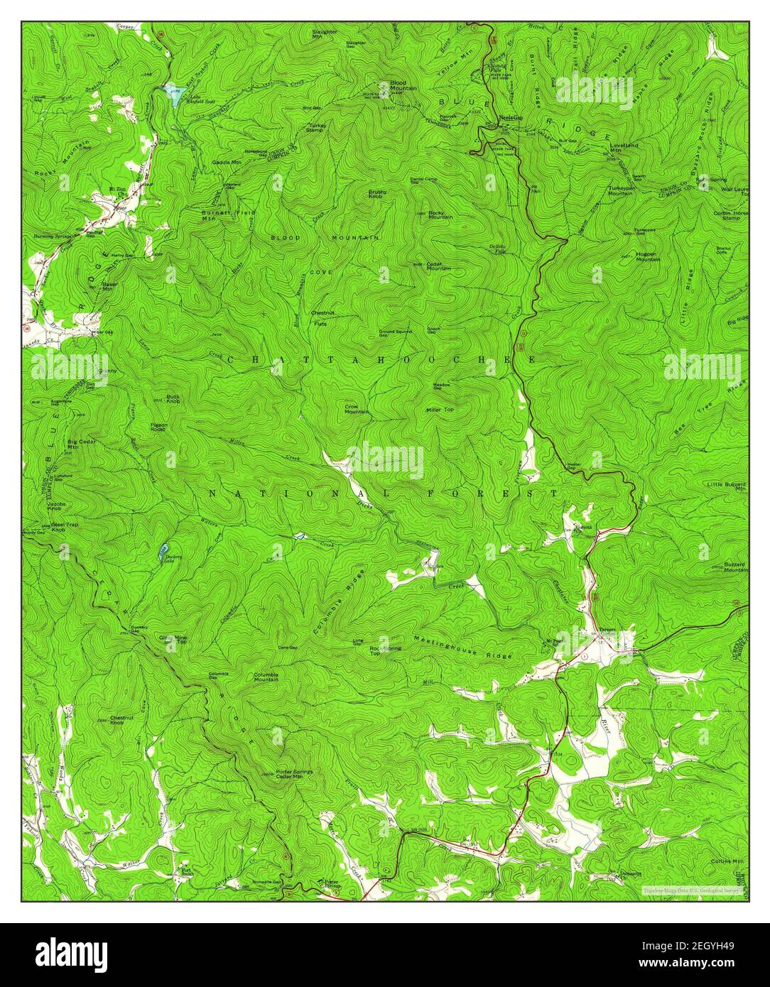 Neels Gap, Georgia, map 1950, 1:24000, United States of America by Timeless Maps, data U.S. Geological Survey Foto Stock