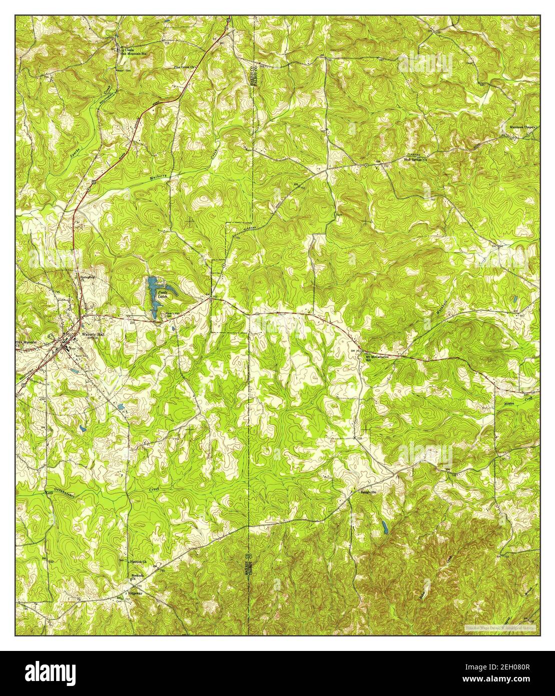 Waverly Hall, Georgia, mappa 1950, 1:24000, Stati Uniti d'America da Timeless Maps, dati U.S. Geological Survey Foto Stock