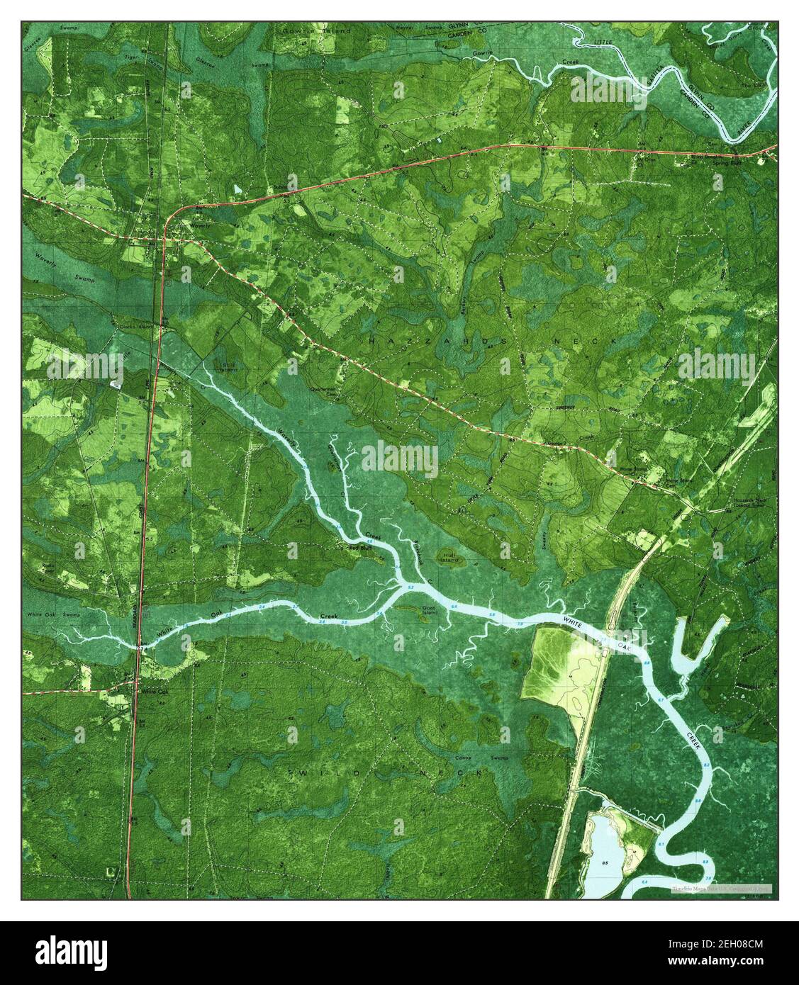 Waverly, Georgia, mappa 1979, 1:24000, Stati Uniti d'America da Timeless Maps, dati U.S. Geological Survey Foto Stock