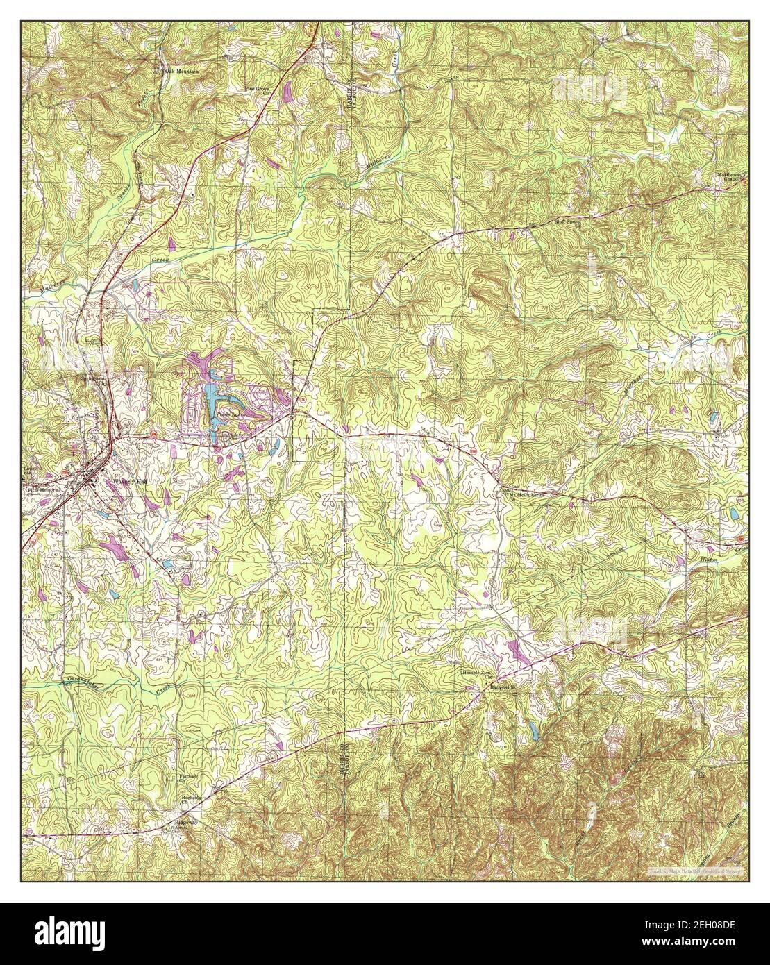Waverly Hall, Georgia, mappa 1955, 1:24000, Stati Uniti d'America da Timeless Maps, dati U.S. Geological Survey Foto Stock