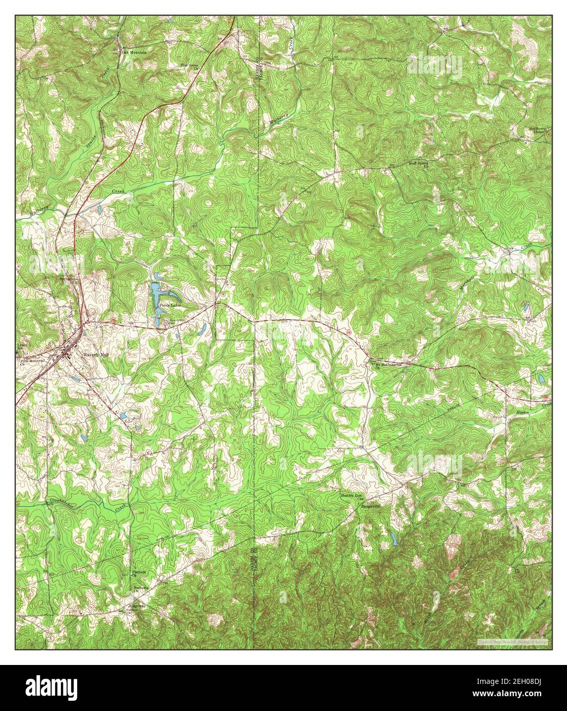 Waverly Hall, Georgia, mappa 1955, 1:24000, Stati Uniti d'America da Timeless Maps, dati U.S. Geological Survey Foto Stock