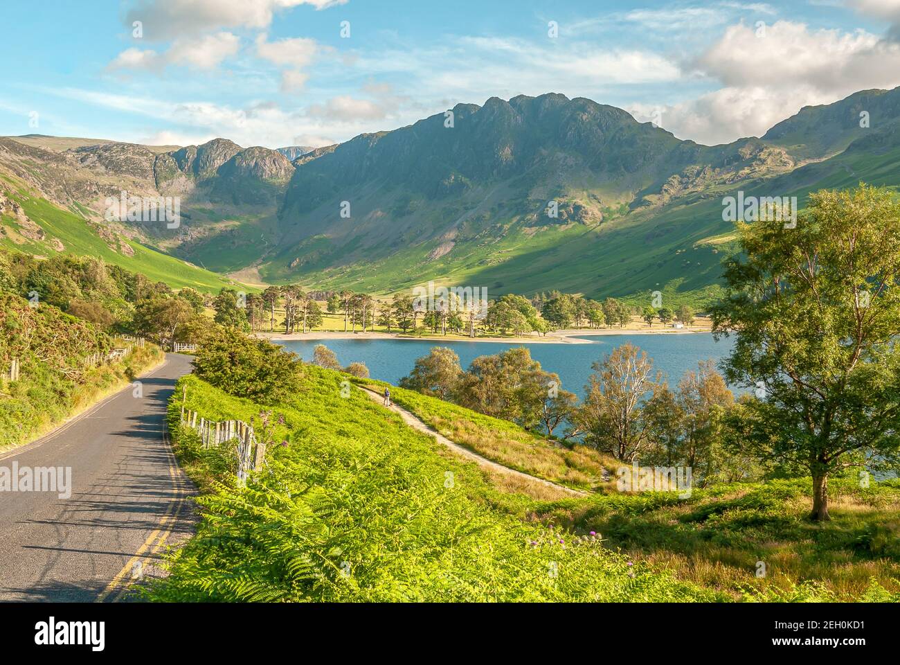 Paesaggio a Buttermere, un lago nel distretto dei laghi inglesi nel nord-ovest dell'Inghilterra Foto Stock