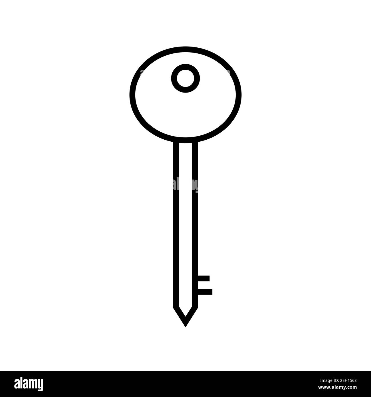 Immagine dell'icona vettoriale della linea chiave isolata su sfondo bianco Foto Stock