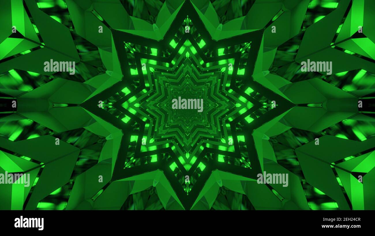 Illustrazione 3D di un vivace tunnel di cristallo astratto Foto Stock