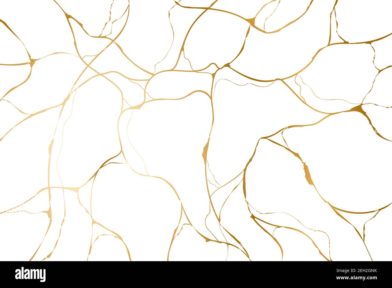 Kintsugi oro su sfondo bianco. Effetti di rottura e rottura. Texture marmo. Design di lusso per arte da parete, carta da parati, wedding card, social media. Moderno Illustrazione Vettoriale