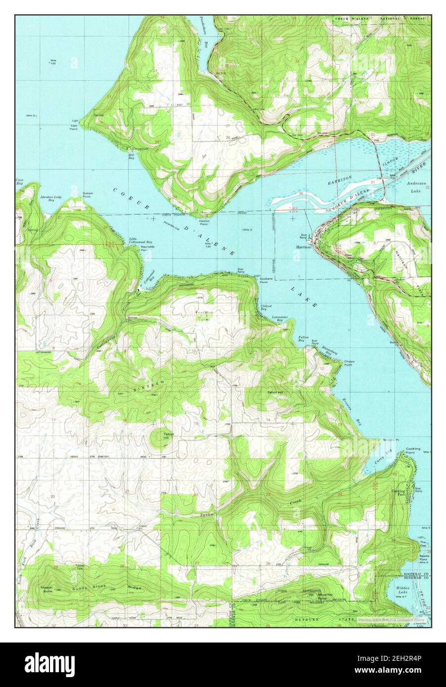 Harrison, Idaho, map 1981, 1:24000, United States of America by Timeless Maps, data U.S. Geological Survey Foto Stock
